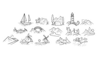 nature handdrawn collection vector
