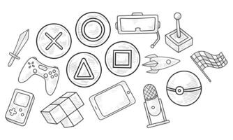 modern game handdrawn collection vector