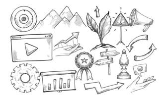 Learning Mentoring and Training handdrawn collection vector