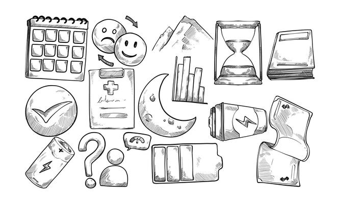 Workaholic handdrawn collection
