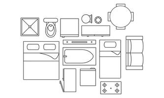 house layout design handdrawn collection vector