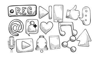 Blogger handdrawn collection vector