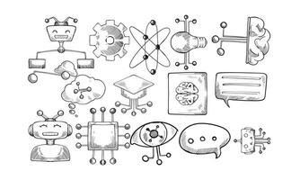Machine Learning handdrawn collection vector
