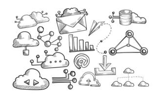 Algorithm handdrawn collection vector