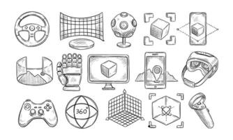augmented reality handdrawn collection vector