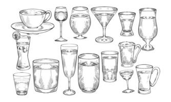 drinks handdrawn collection vector