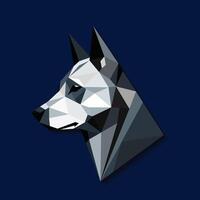 dog head driangular geometric shape vector