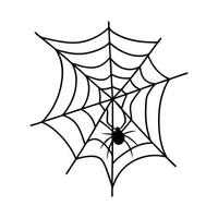 Hand-drawn spider web design, perfect for Halloween graphics. vector