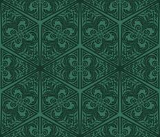 seamless pattern hexagon ornamental geometric green background vector