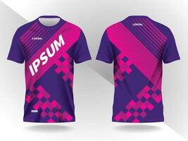 purple and pink abstract background for sport jersey design and mockup front and back view vector