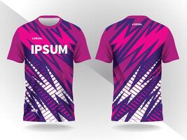 zig zag purple pink abstract background pattern for sport jersey design and mockup front and back view vector