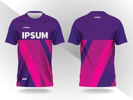 simple purple pink abstract background pattern for sport jersey design and mockup front and back view vector
