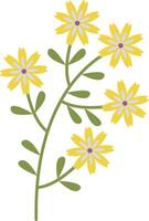Yellow Spring Flower in Flat Design vector