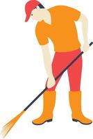 Man Cleaning Illustration in Flat Design vector