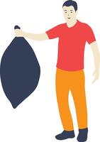 Man Cleaning Illustration in Flat Design vector