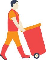 Man Cleaning Illustration in Flat Design vector