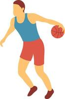 Basketball Player Illustration in Flat Design vector
