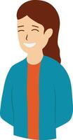 Female Laughing Character in Flat Design vector