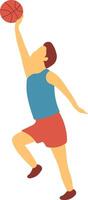 Basketball Player Dunk Pose Illustration in Flat Design vector