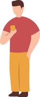 Man Holding Smartphone vector