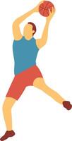 Basketball Player Illustration in Jumping Pose vector