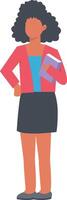 Woman Teacher Carrying Book in Flat Design vector
