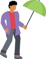 Men Walking in Autumn with Umbrella vector
