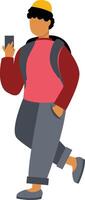 Man Walking in Autumn vector