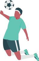 Male Football Player with Heading Pose vector