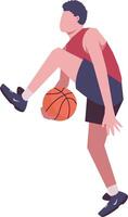 Men Basketball Player in Freestyle Pose vector