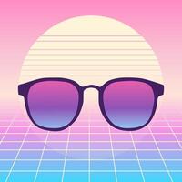 Glasses Illustration Design With Vaporwave Style And Simple Background vector