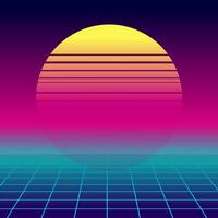 Gradient Illustration Design With Vaporwave Style vector