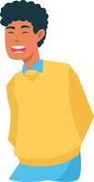 Male Laughing Character with Yellow Clothes vector