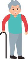 Senior Man Character in Flat Design vector