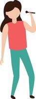 Woman Singing Illustration with Casual Clothes vector