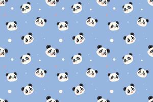 a panda bear pattern on a blue background vector