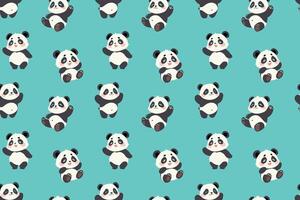 a panda bear pattern with many different faces vector