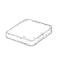 Slice of toasted bread, toast. High quality illustration. Watercolor drawing on a white background. Ingredient for cooking breakfast. Can be used in menus, recipes, cooking vector