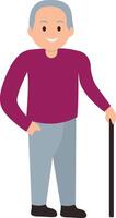 Senior Man Character in Flat Design vector