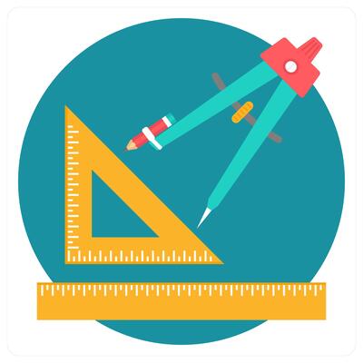 Geometry and educations icon concept