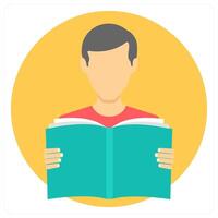Reading Boy and learn icon concept vector