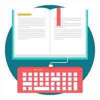 E-Learning and study icon concept vector
