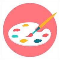 Color Palette and fine art icon concept vector