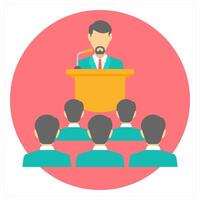 Lecture and student icon concept vector