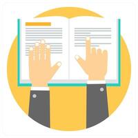 Reading and book icon concept vector
