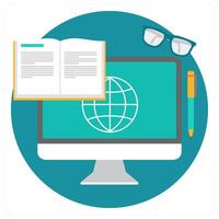 E-Learning and study icon concept vector
