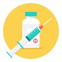 Vaccination and syringe icon concept vector