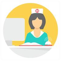 Receptionist and help icon concept vector