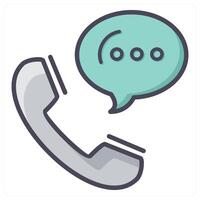 Question Dialogue and phone call icon concept vector