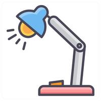 Study Lamp and lamp icon concept vector